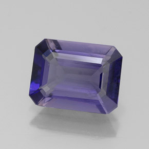 Iolita azul natural de 1,15 ct, corte esmeralda, VS-SI
