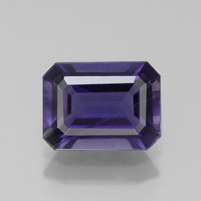 Iolita azul natural de 1,10 ct, corte esmeralda, VS