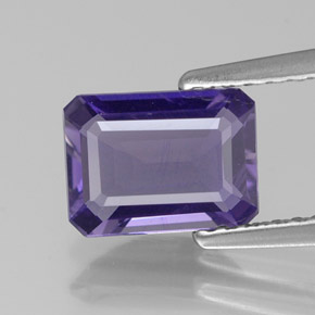 Iolita azul natural de 1,06 ct, corte esmeralda, VVS-VS