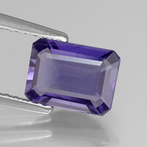 Iolita azul natural de 1,06 ct, corte esmeralda, VVS-VS