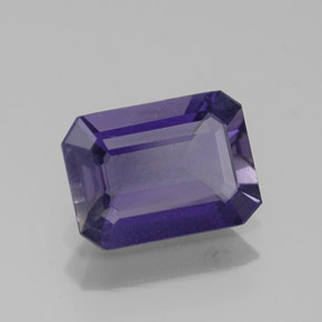 iolita Azul violeta natural de 0.92 ct, corte esmeralda, VVS-VS