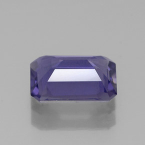 Iolita azul natural de 1,04 ct, corte esmeralda, VS-SI