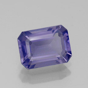 Iolita azul natural de 1,14 ct, corte esmeralda, VS