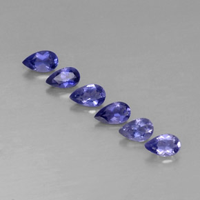 Gemas de iolita azul natural de  ct, corte óvalo, VVS-VS