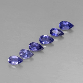 Gemas de iolita azul natural de  ct, corte óvalo, VVS-VS