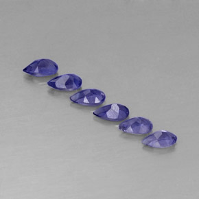 Gemas de iolita azul natural de  ct, corte óvalo, VVS-VS