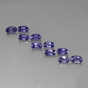Gemas de iolita azul natural de  ct, corte óvalo, VS