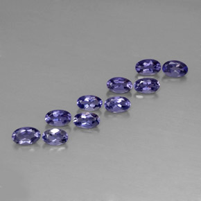 Gemas de iolita azul natural de  ct, corte óvalo, VS