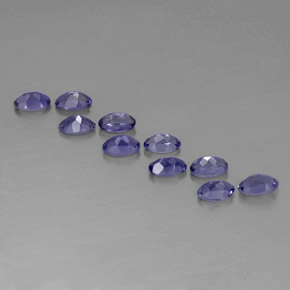 Gemas de iolita azul natural de  ct, corte óvalo, VS