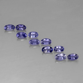 Gemas de iolita azul natural de  ct, corte óvalo, VS