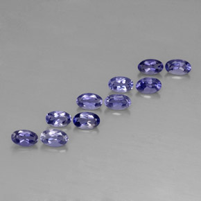 Gemas de iolita azul natural de  ct, corte óvalo, VS