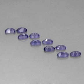 Gemas de iolita azul natural de  ct, corte óvalo, VS