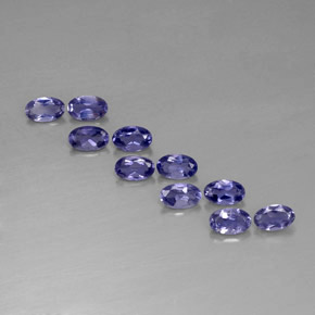 Gemas de iolita azul natural de  ct, corte óvalo, VS