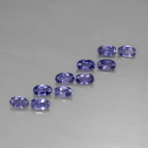 Gemas de iolita azul natural de  ct, corte óvalo, VS