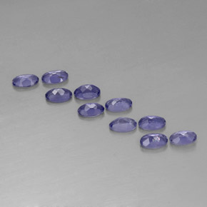 Gemas de iolita azul natural de  ct, corte óvalo, VS
