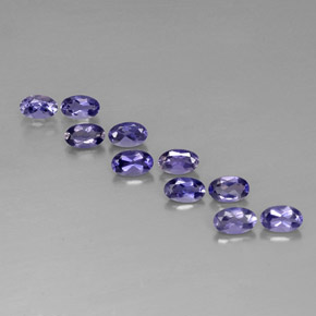 Gemas de iolita azul natural de  ct, corte óvalo, VS