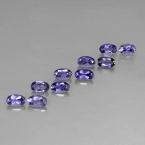 Gemas de iolita azul natural de  ct, corte óvalo, VS