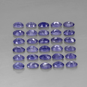 Gemas de iolita azul natural de  ct, corte óvalo, VVS-VS