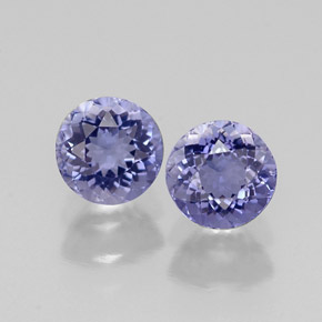 Gemas de iolita azul natural de  ct, corte redondo, VVS-VS