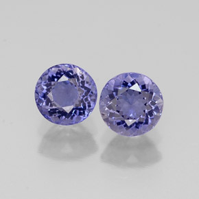 Gemas de iolita azul natural de  ct, corte redondo, VVS-VS