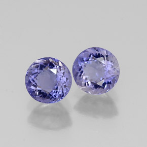 Gemas de iolita azul natural de  ct, corte redondo, VVS-VS