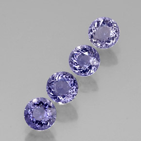 Gemas de iolita Azul violeta natural de  ct, Corte Redondo, VS-SI