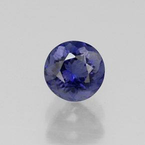 Iolita azul natural de 0,51 ct, corte redondo, VS-SI
