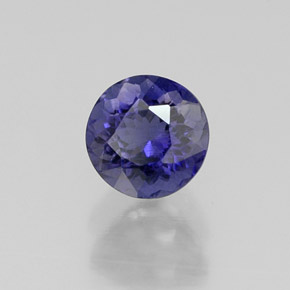 Iolita azul natural de 0,51 ct, corte redondo, VS-SI