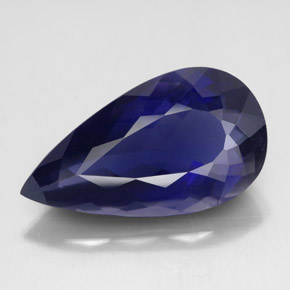 Iolita azul natural de 6,77 ct, en forma de pera, VS