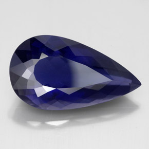 Iolita azul natural de 6,77 ct, en forma de pera, VS