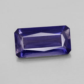 Iolita azul natural de 2,36 ct, corte esmeralda, VS-SI