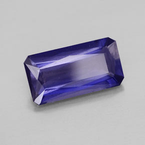 Iolita azul natural de 2,36 ct, corte esmeralda, VS-SI