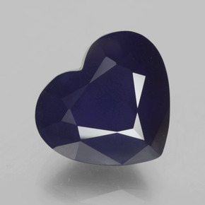 Iolita azul natural de 7,41 ct, forma de corazón, VS-SI