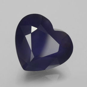 Iolita azul natural de 7,41 ct, forma de corazón, VS-SI