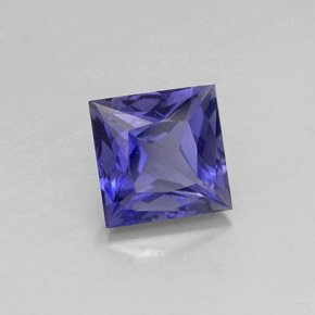 Iolita azul natural de 1,08 ct, cuadrado, VVS-VS