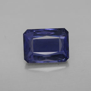 Iolita azul natural de 2,50 ct, corte esmeralda, VS-SI