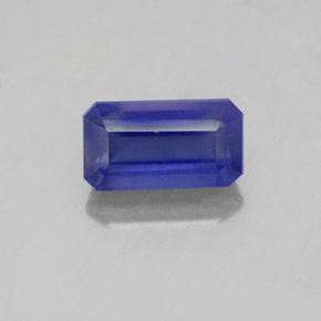 Iolita azul natural de 1,76 ct, corte esmeralda, VS-SI