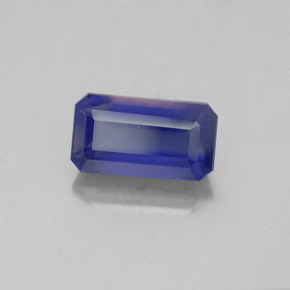 Iolita azul natural de 1,76 ct, corte esmeralda, VS-SI
