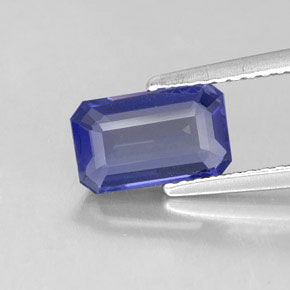 iolita Azul violeta natural de 1.24 ct, corte esmeralda, VS