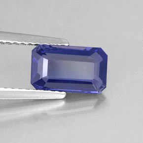 iolita Azul violeta natural de 1.24 ct, corte esmeralda, VS