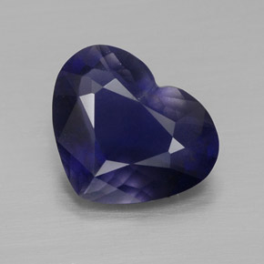 Iolita azul natural de 2,67 ct, forma de corazón, VS-SI