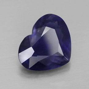 Iolita azul natural de 2,67 ct, forma de corazón, VS-SI