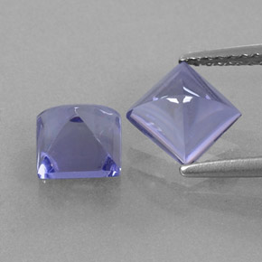 Gemas de iolita azul natural de  ct, cuadrado, transparente