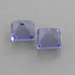 Gemas de iolita azul natural de  ct, cuadrado, transparente