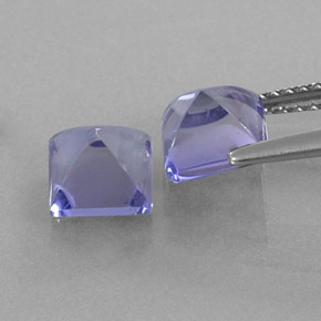 Gemas de iolita azul natural de  ct, cuadrado, transparente