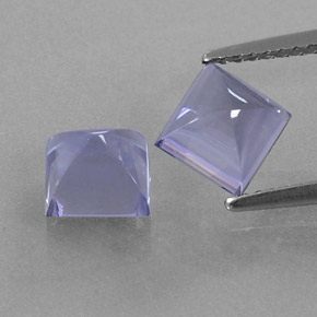 Gemas de iolita azul natural de  ct, cuadrado, transparente