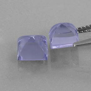 Gemas de iolita azul natural de  ct, cuadrado, transparente