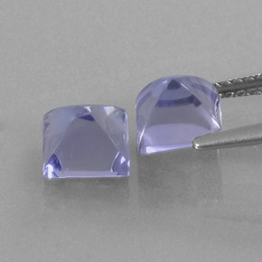Gemas de iolita Azul violeta natural de  ct, Cuadrado, Transparente