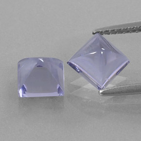 Gemas de iolita azul natural de  ct, cuadrado, transparente
