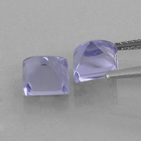 Gemas de iolita azul natural de  ct, cuadrado, transparente